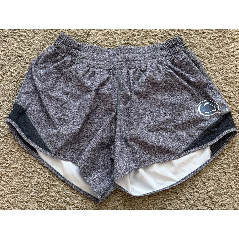 Lululemon Women's Hotty Hot Short II Penn State Logo Heathered Gray Size 6